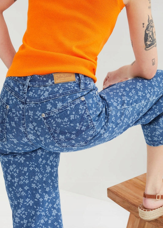 Nové! Pružné riflové 7/8 kalhoty Bonprix vel. 42