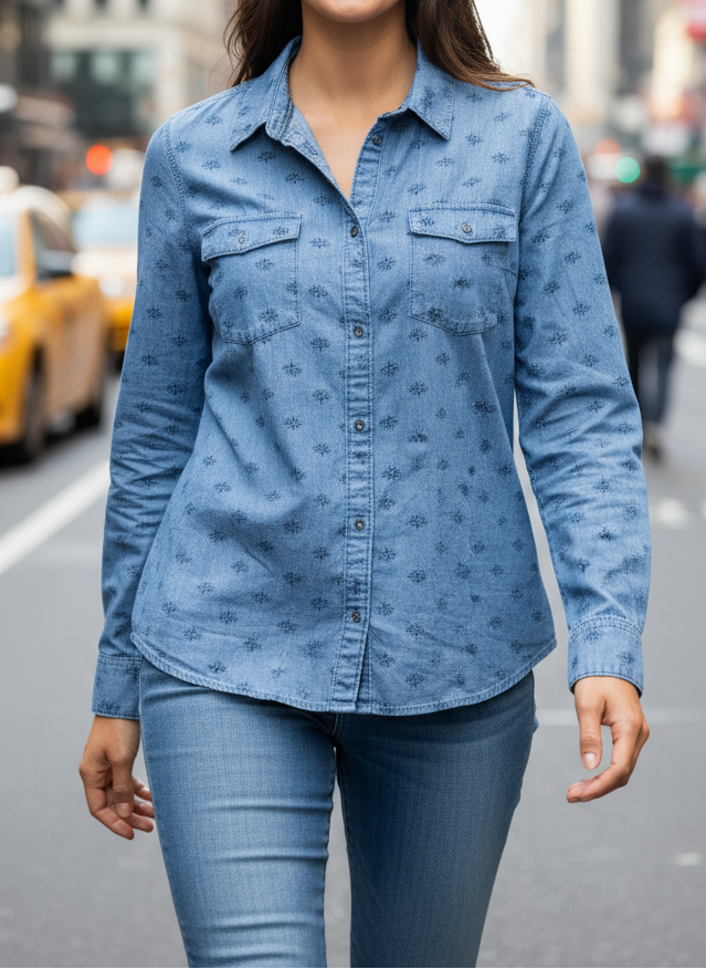 Riflová košile Tchibo vel. 42 |second hand|