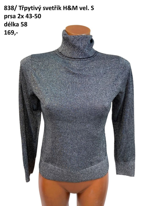 Třpytivý svetřík H&M vel. S |second hand|