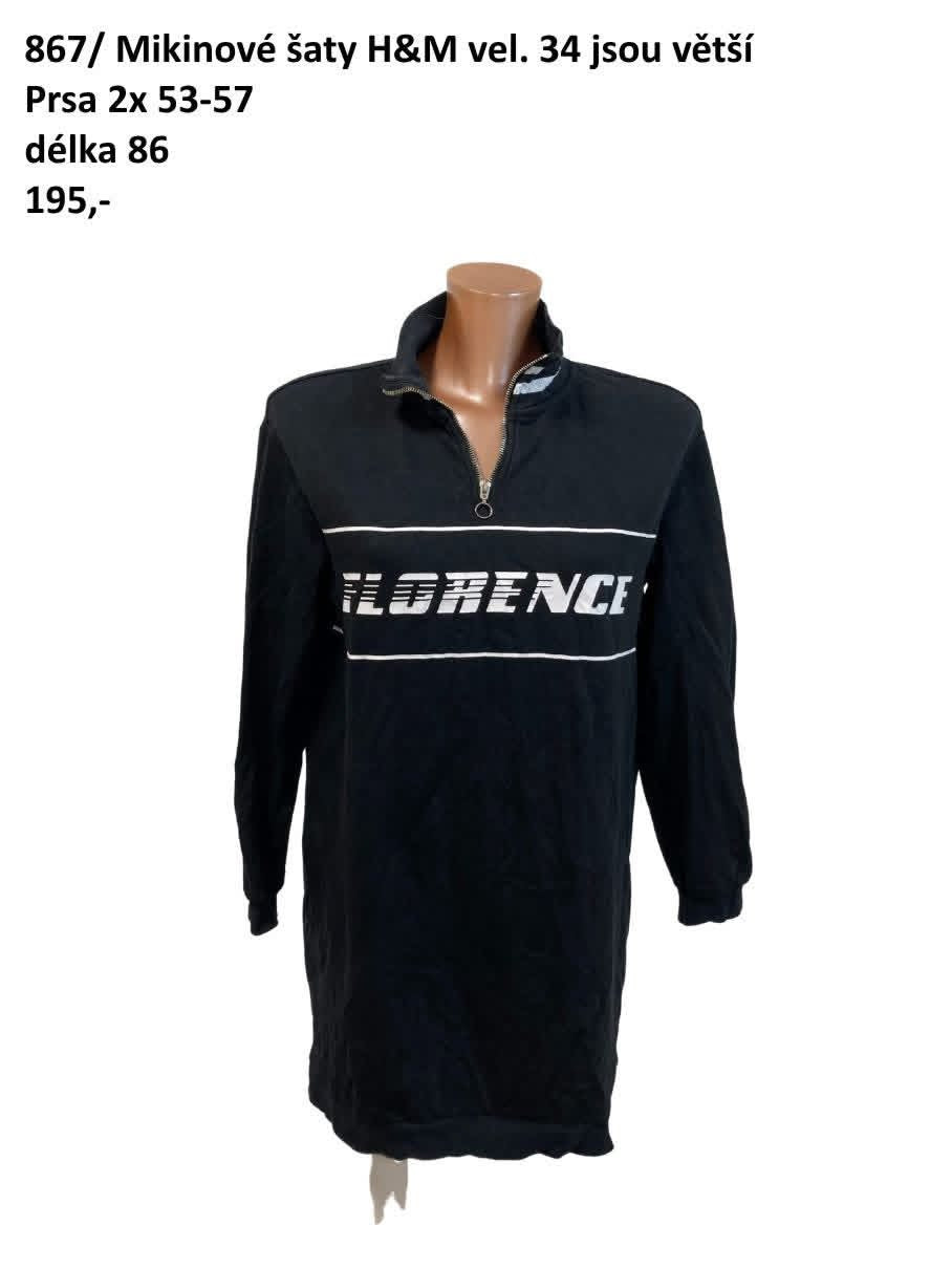 Mikinové šaty H&M vel. 34 jsou větší