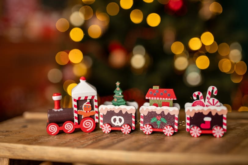 Vánoční vláček - dřevěná dekorace