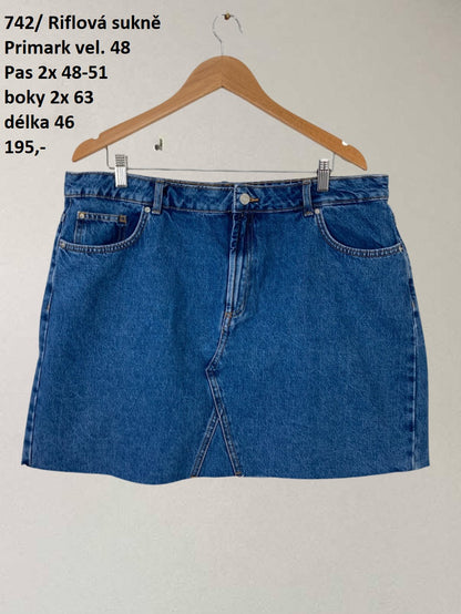 Riflová sukně Primark vel. 48 |second hand|