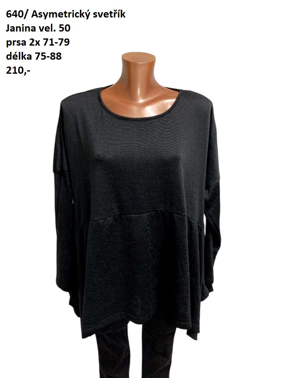 Asymetrický svetřík Janina vel. 50 |second hand|
