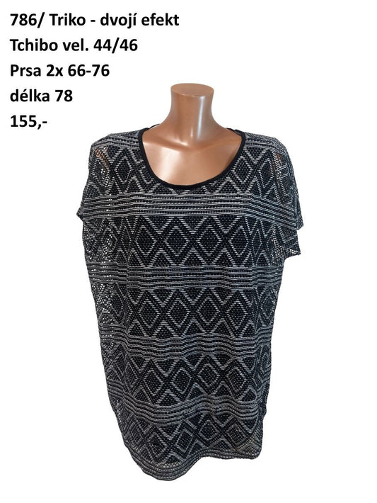 Triko dvojí efekt Tchibo vel. 44/46 |second hand|