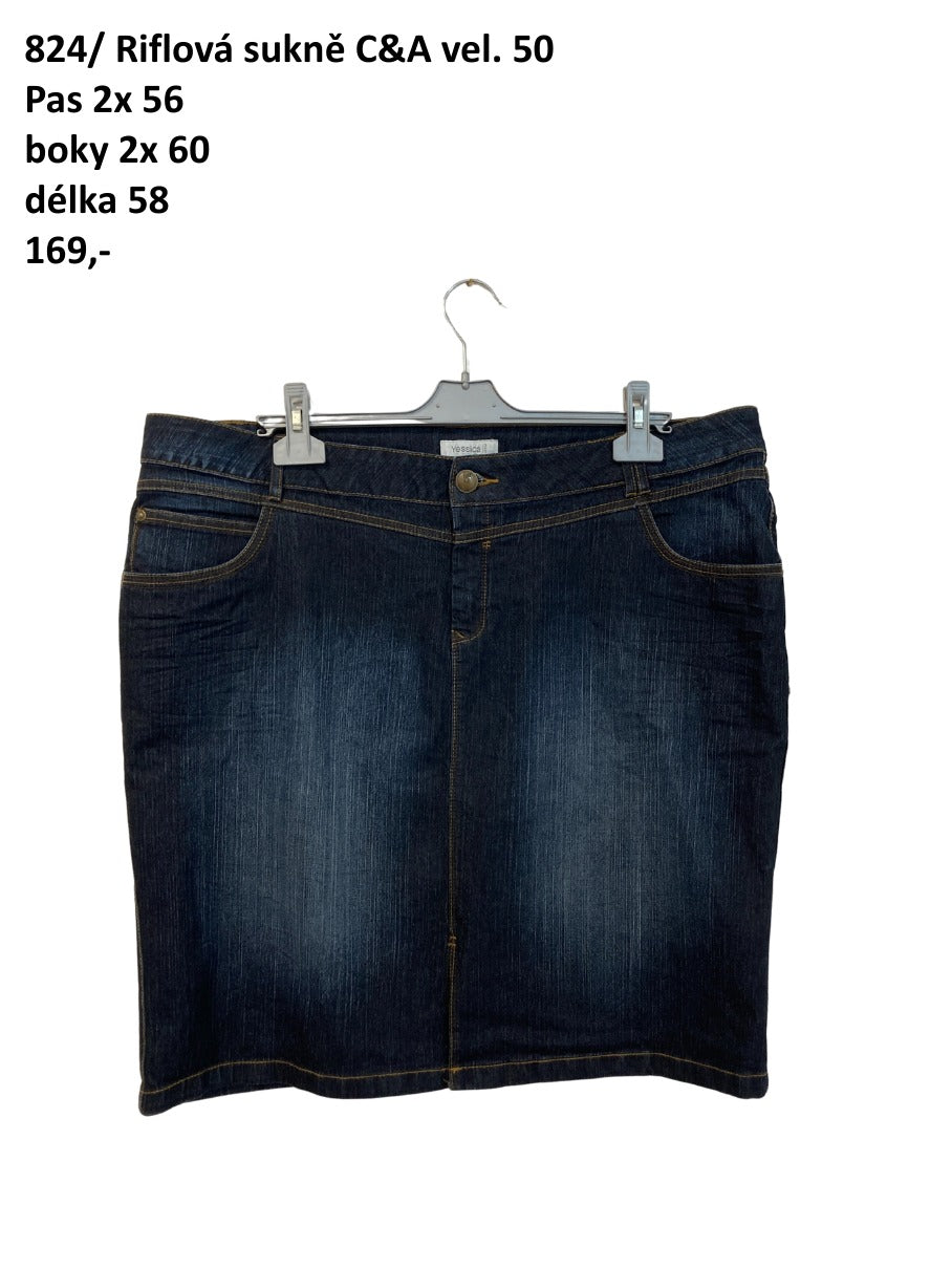 Riflová sukně C&A vel. 50 |second hand|