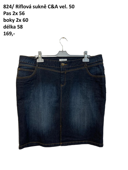 Riflová sukně C&A vel. 50 |second hand|