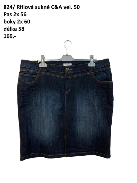 Riflová sukně C&A vel. 50 |second hand|