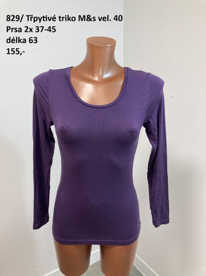 Dámské tričko M&S s třpytkami vel. 40 |second hand|