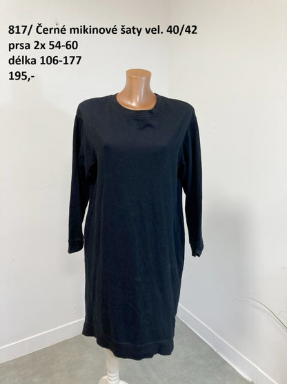 Černé mikinové šaty vel. 40/42 |second hand|