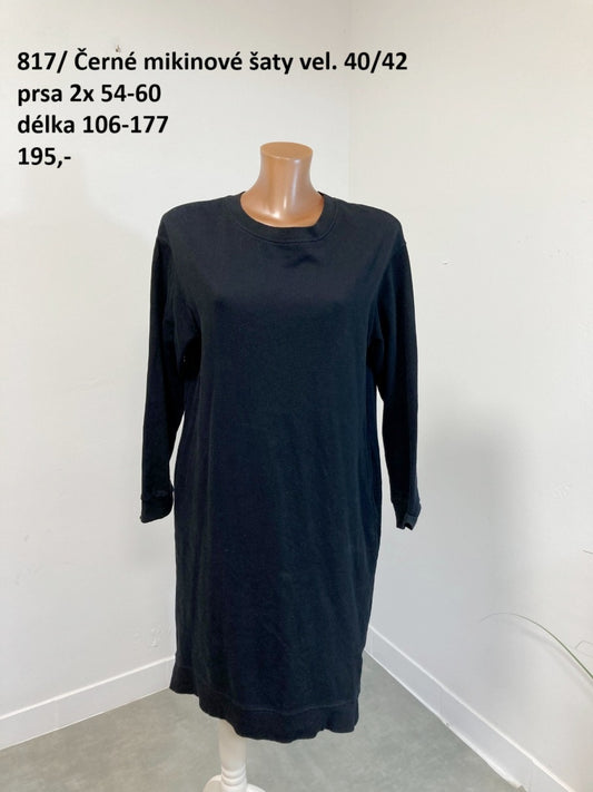 Černé mikinové šaty vel. 40/42 |second hand|
