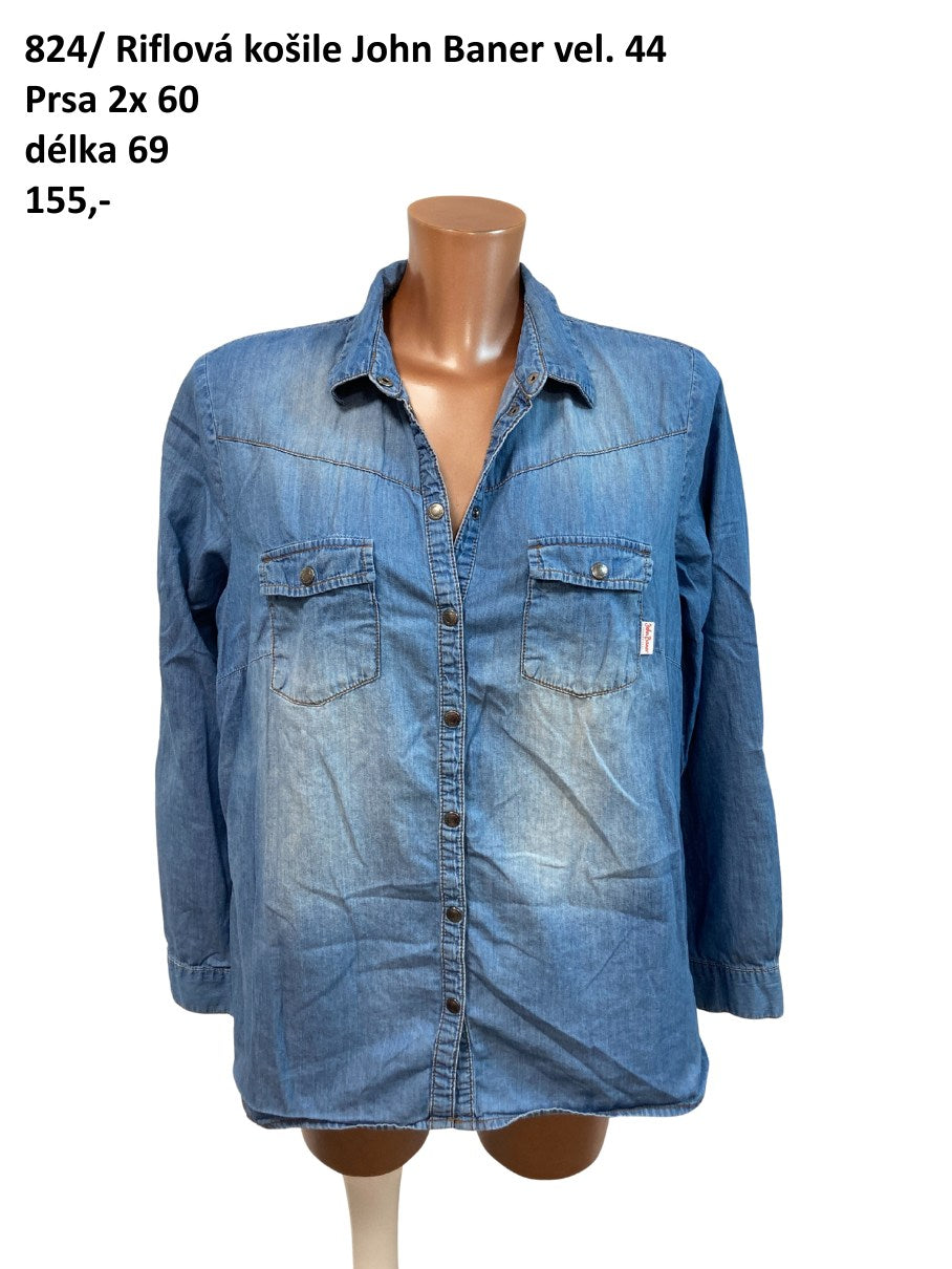 Riflová košile John Baner vel. 44 |second hand|