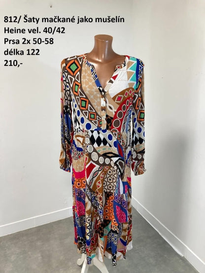 Šaty mačkané jako mušelín Heine vel. 40/42 |second hand|