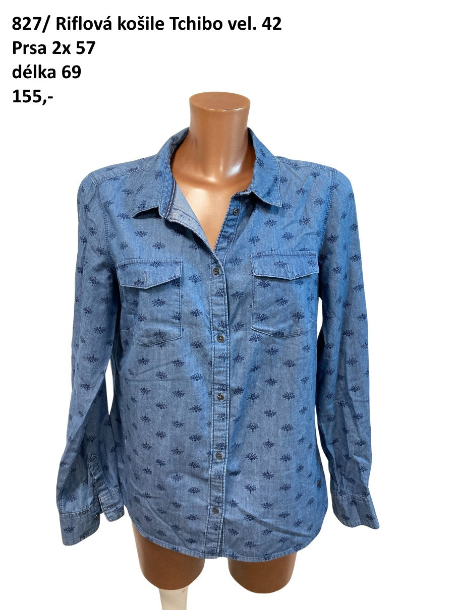 Riflová košile Tchibo vel. 42 |second hand|