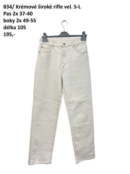 Krémové rifle vel. M/L |second hand|