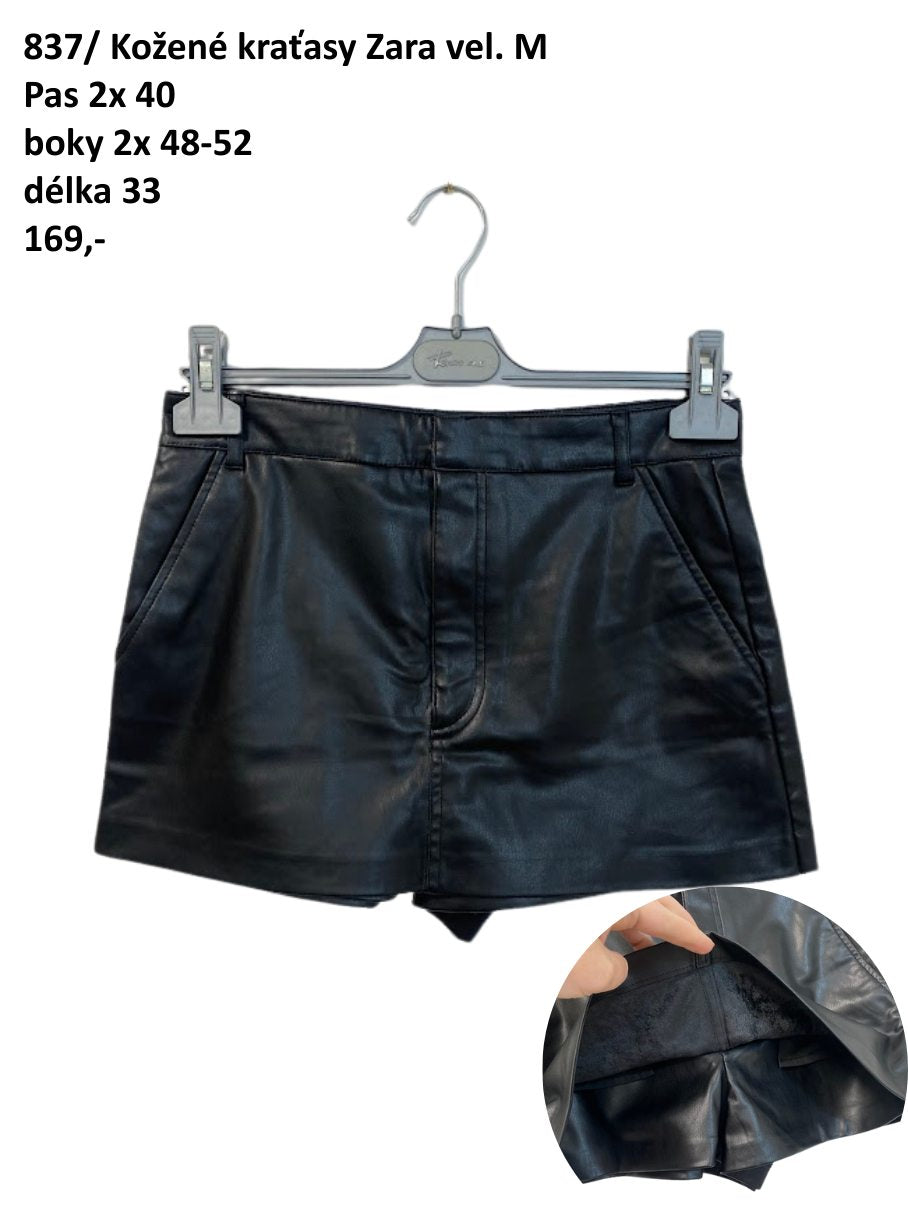 Koženkové kraťasy Zara vel. M |second hand|