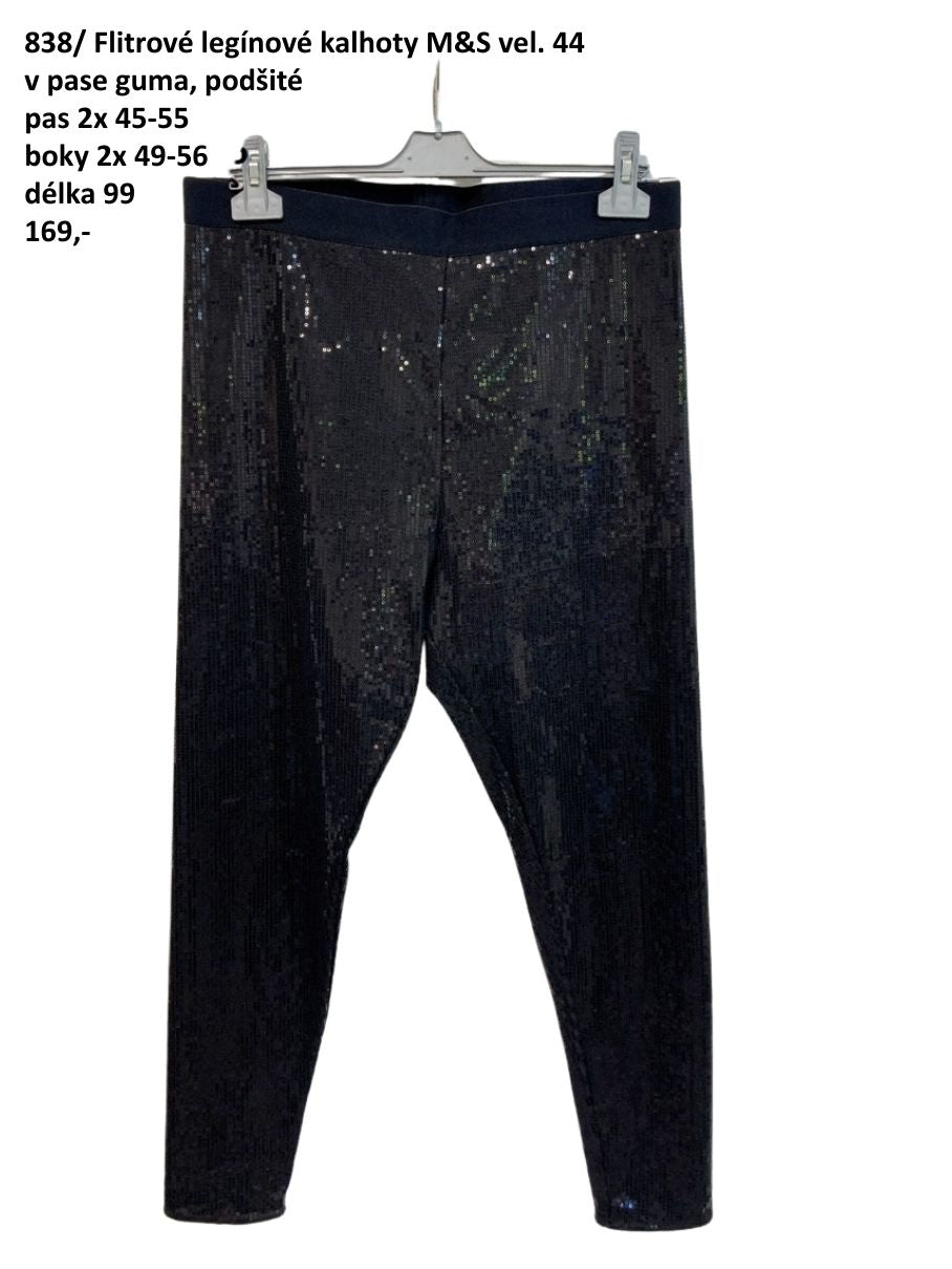 Flitrové legínové kalhoty M&S vel. 44 |second hand|