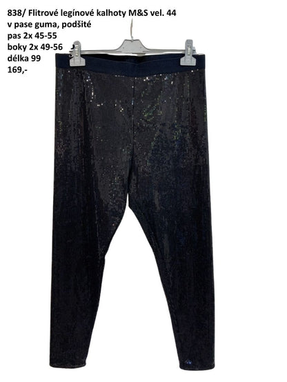 Flitrové legínové kalhoty M&S vel. 44 |second hand|