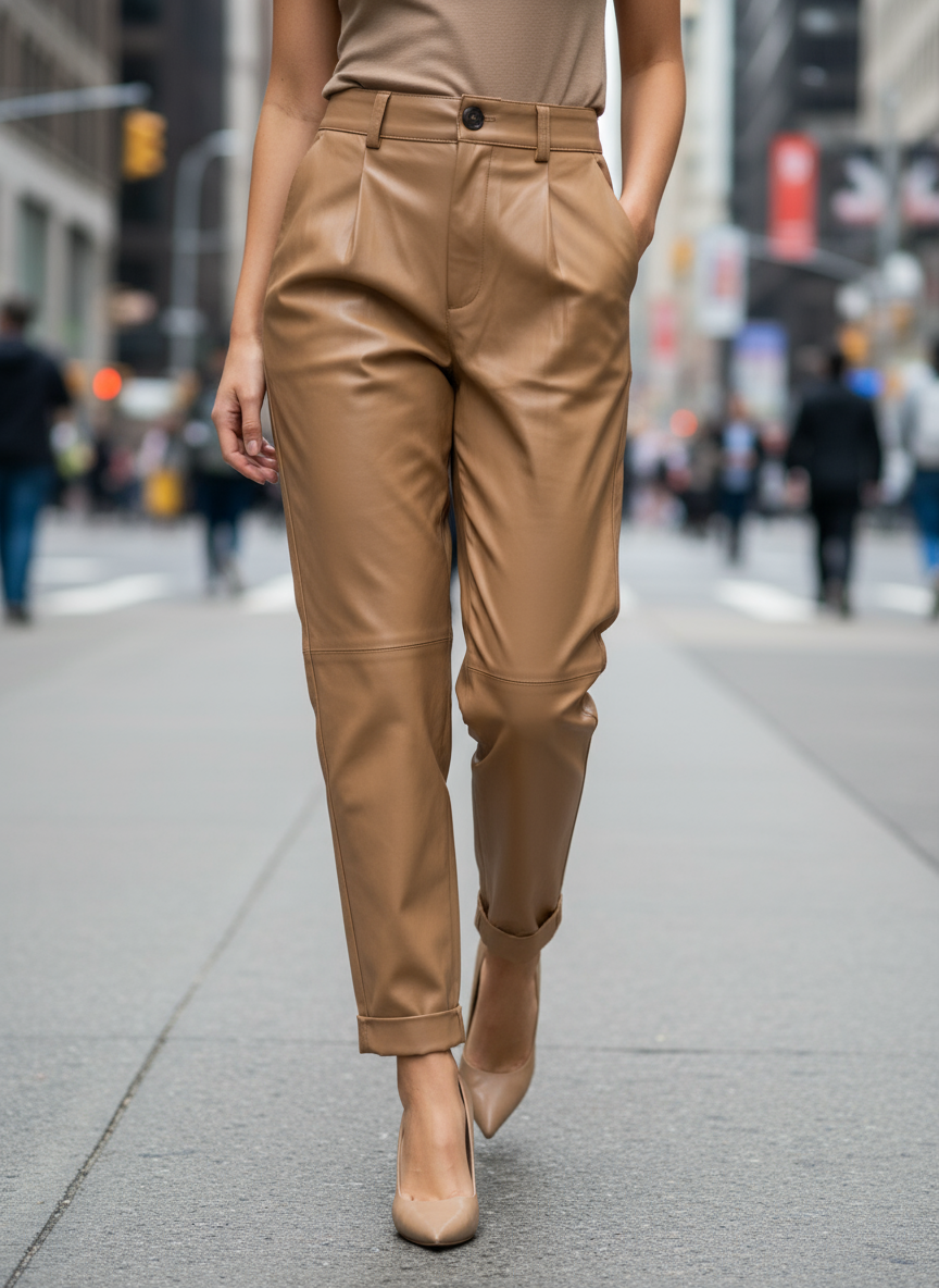 Zateplené koženkové kalhoty Zara vel. S |second hand|