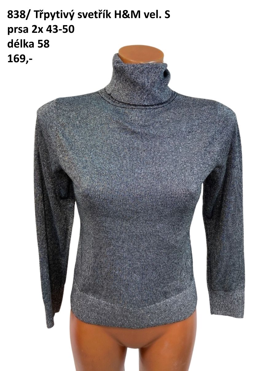 Třpytivý svetřík H&M vel. S |second hand|