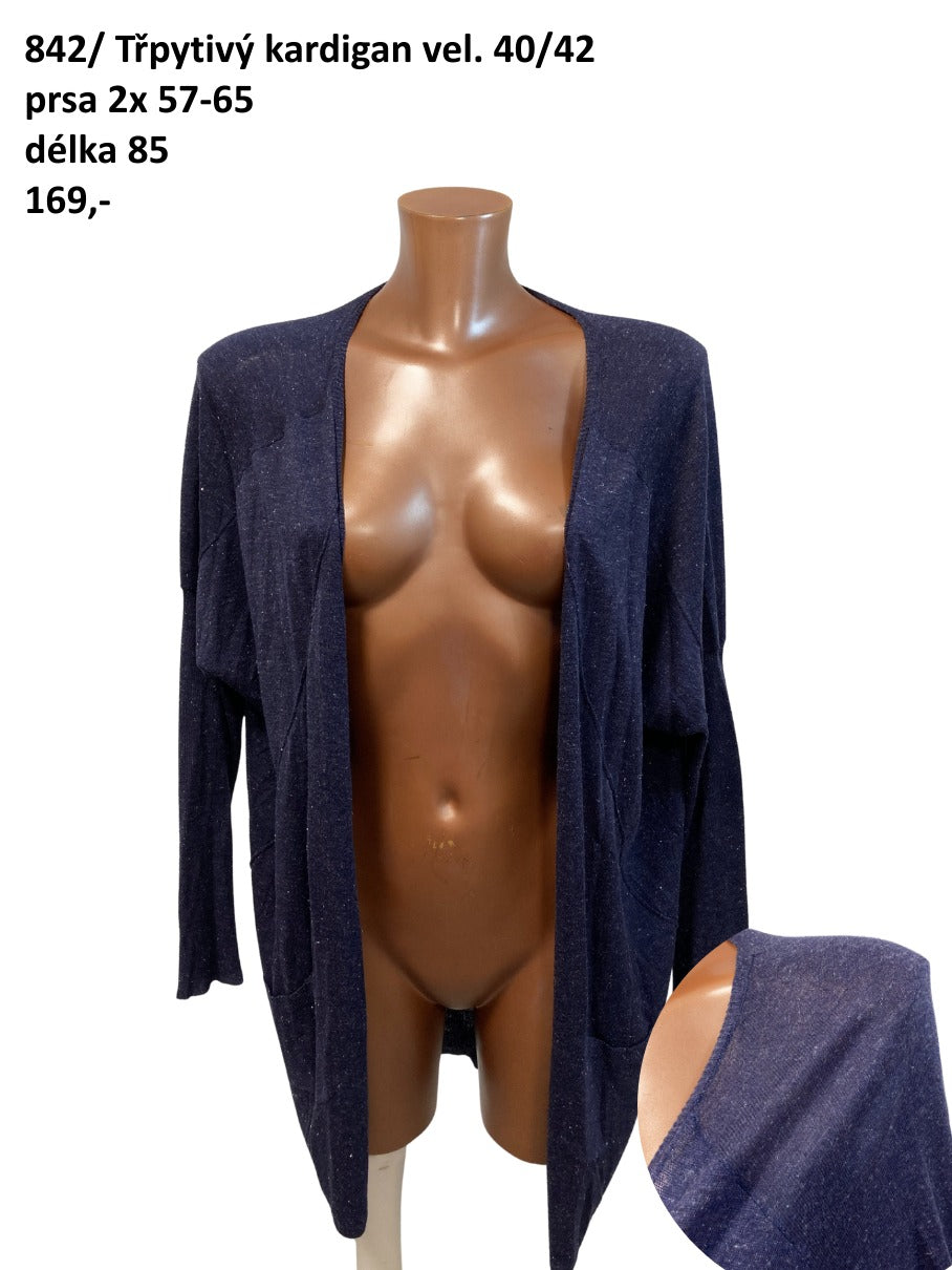 Třpytivý kardigan vel. 40/42 |second hand|
