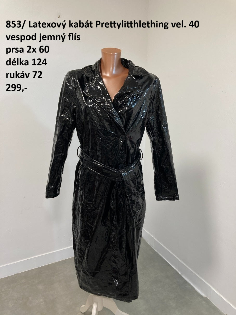 Latexový kabát Prettylittlething vel. 40 (second hand)