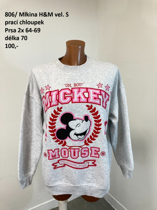 Mikina H&M Mickey Mouse vel. S - prací chloupek |second hand|