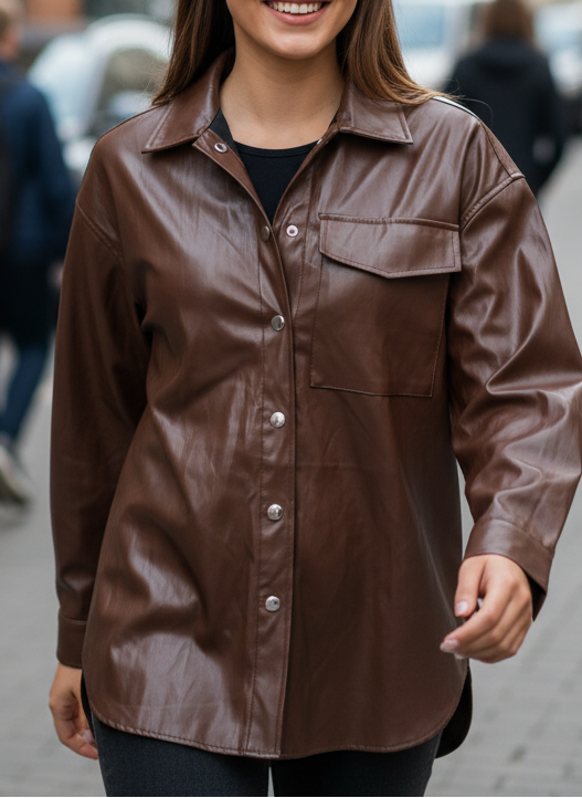 Koženková košile vel. M |second hand|