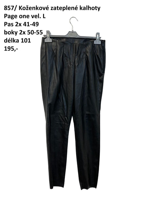 Koženkové zateplené kalhoty Page one vel. L
