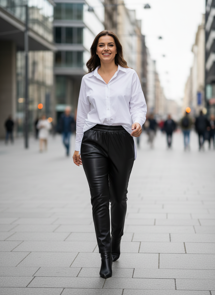 Koženkové zateplené kalhoty Page one vel. L