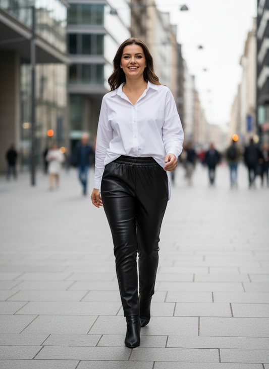 Koženkové zateplené kalhoty Page one vel. L