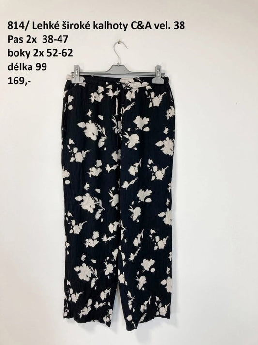 Lehké široké kalhoty C&A vel. 38 |second hand|