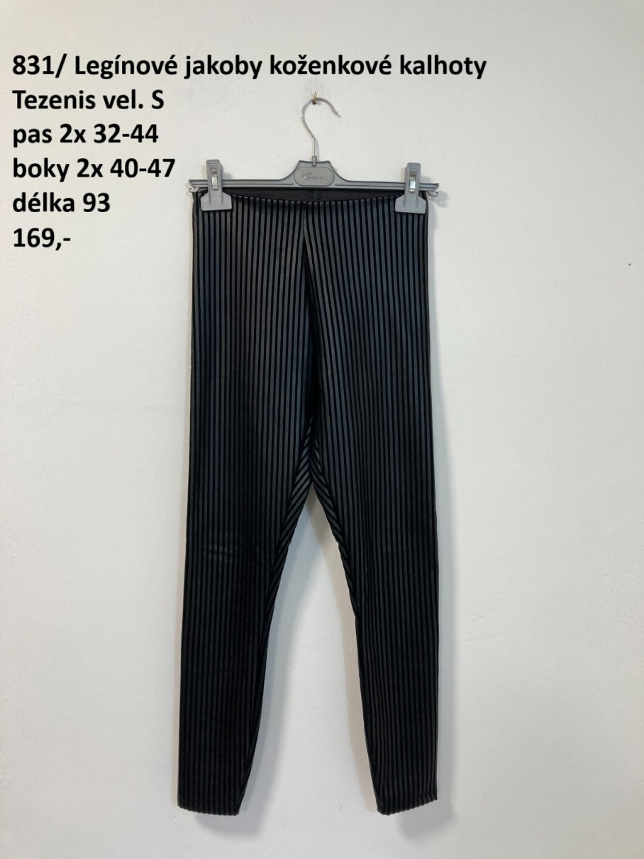 Legínové jakoby koženkové kalhoty Tezenis vel. S (second hand)
