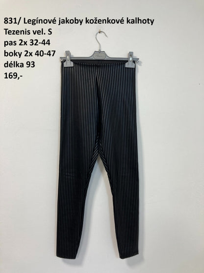 Legínové jakoby koženkové kalhoty Tezenis vel. S (second hand)