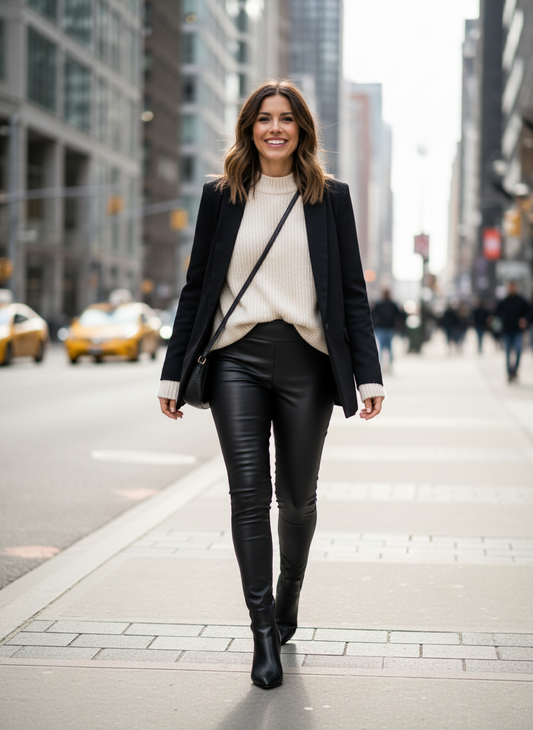 Zateplené koženkové legíny Calzedonia vel. L