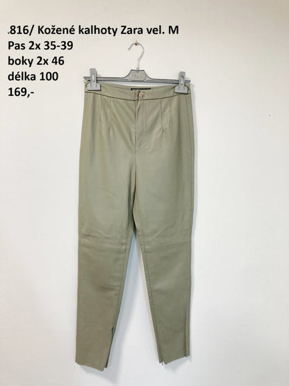 Kožené kalhoty Zara vel. M |second hand|