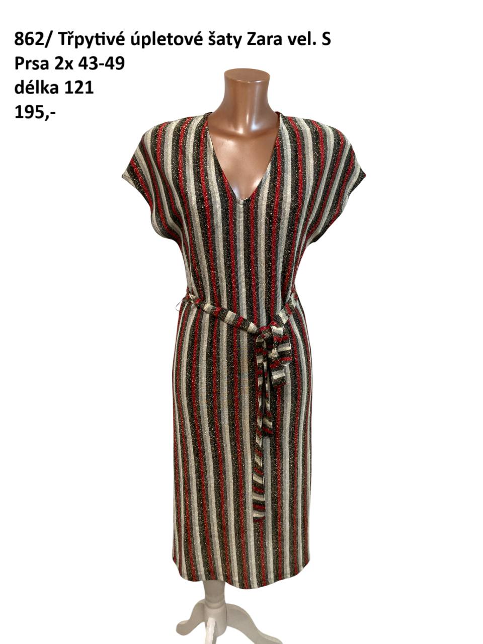 Třpytivé úpletové šaty Zara vel. S