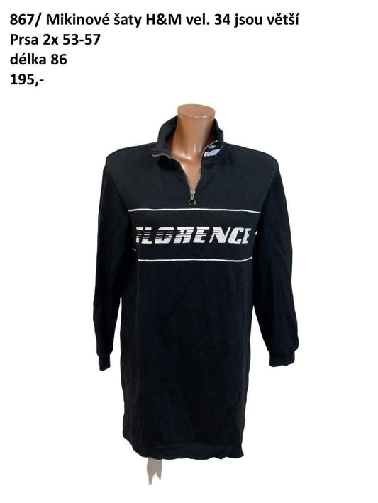 Mikinové šaty H&M vel. 34 jsou větší
