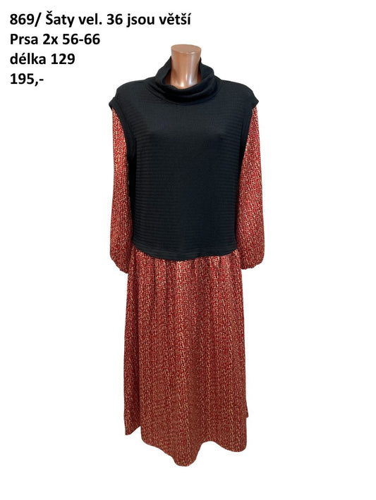 Šaty vel. 36 jsou větší