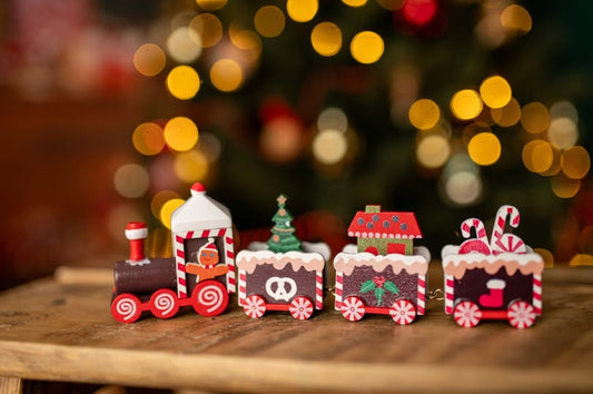 Vánoční vláček - dřevěná dekorace