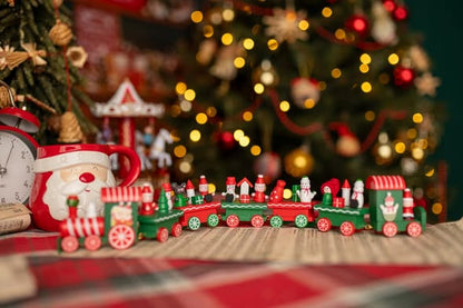 Dřevěná dekorace Vánoční vláček