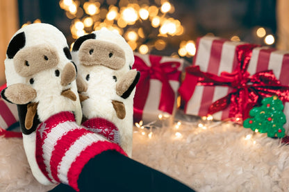 Plyšové pantofle kráva