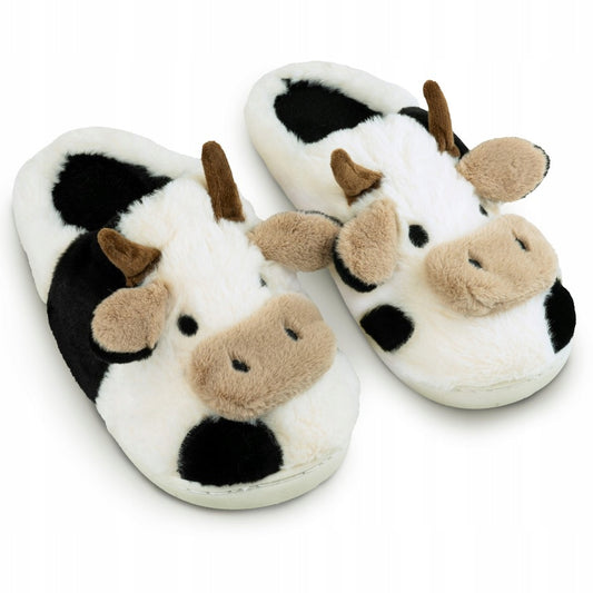 Plyšové pantofle kráva