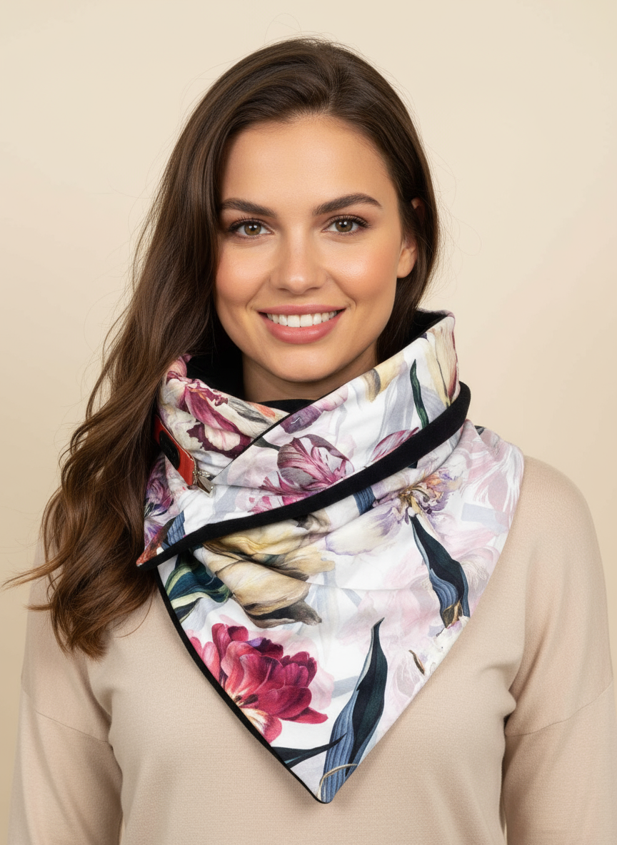 Handmade šátkošála - květinová