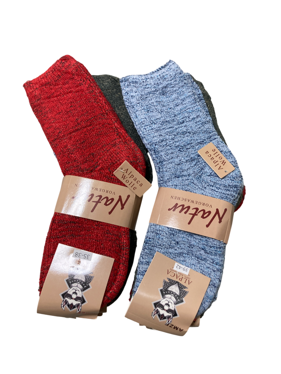 3 páry Vlněné ponožky Natur Alpaka