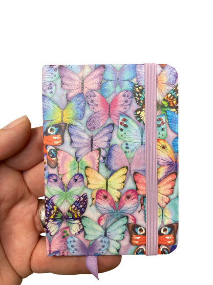 Mini zápisník s motýlky - barevný blok