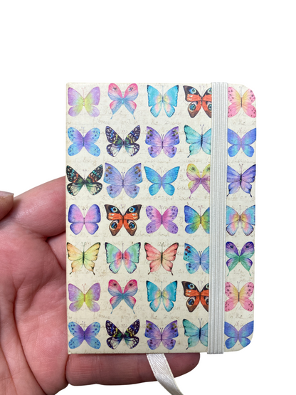 Mini zápisník s motýlky - barevný blok