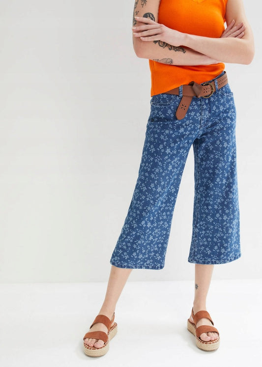 Nové! Pružné riflové 7/8 kalhoty Bonprix vel. 42