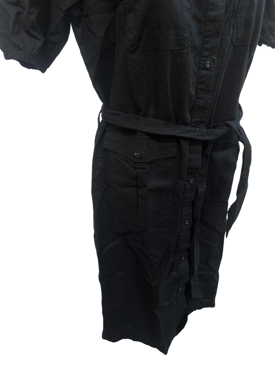 Nové černé lněné košilové šaty Bonprix vel. 42